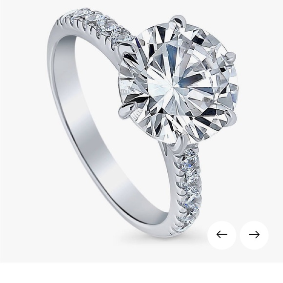 Berricle Solitaire 3.8ct CZ Ring in Sterling Silver Size 4.5 - Picture 3 of 12